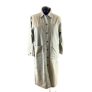 Christopher & Banks Beige Vintage Denim Trench Coat